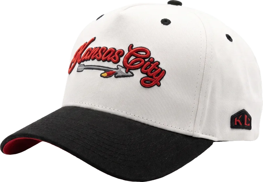 Kansas City Script hat, three-quarter view